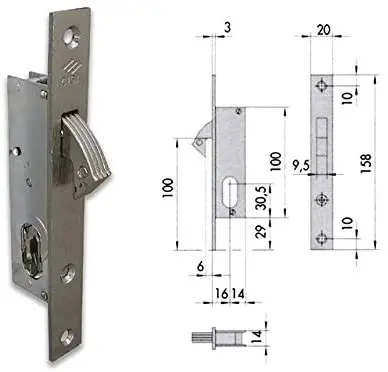 Cisa 45010-16 45010-16-0 Serratura INFILARE Ovale F20 (Senza Cilindro) 