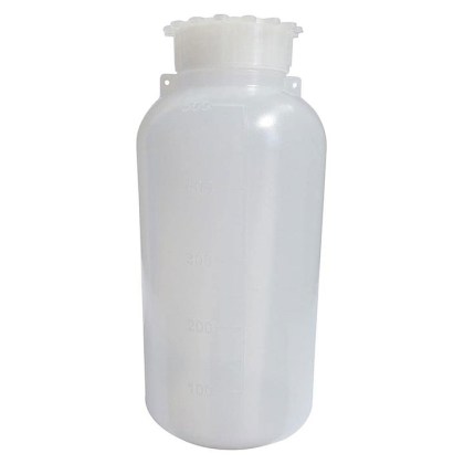 Bottiglia-in-plastica-(PE),-cilindrica-a-collo-largo,-capacità-500-ml,-chiusura-con-tappo-a-vite-e-sottotappo-(inclusi)