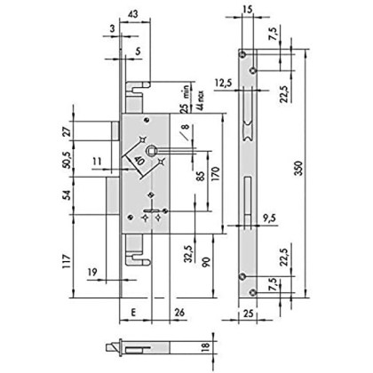 Cisa-57215-Serratura-da-Infilare,-Doppia-Mappa,-60-mm-1